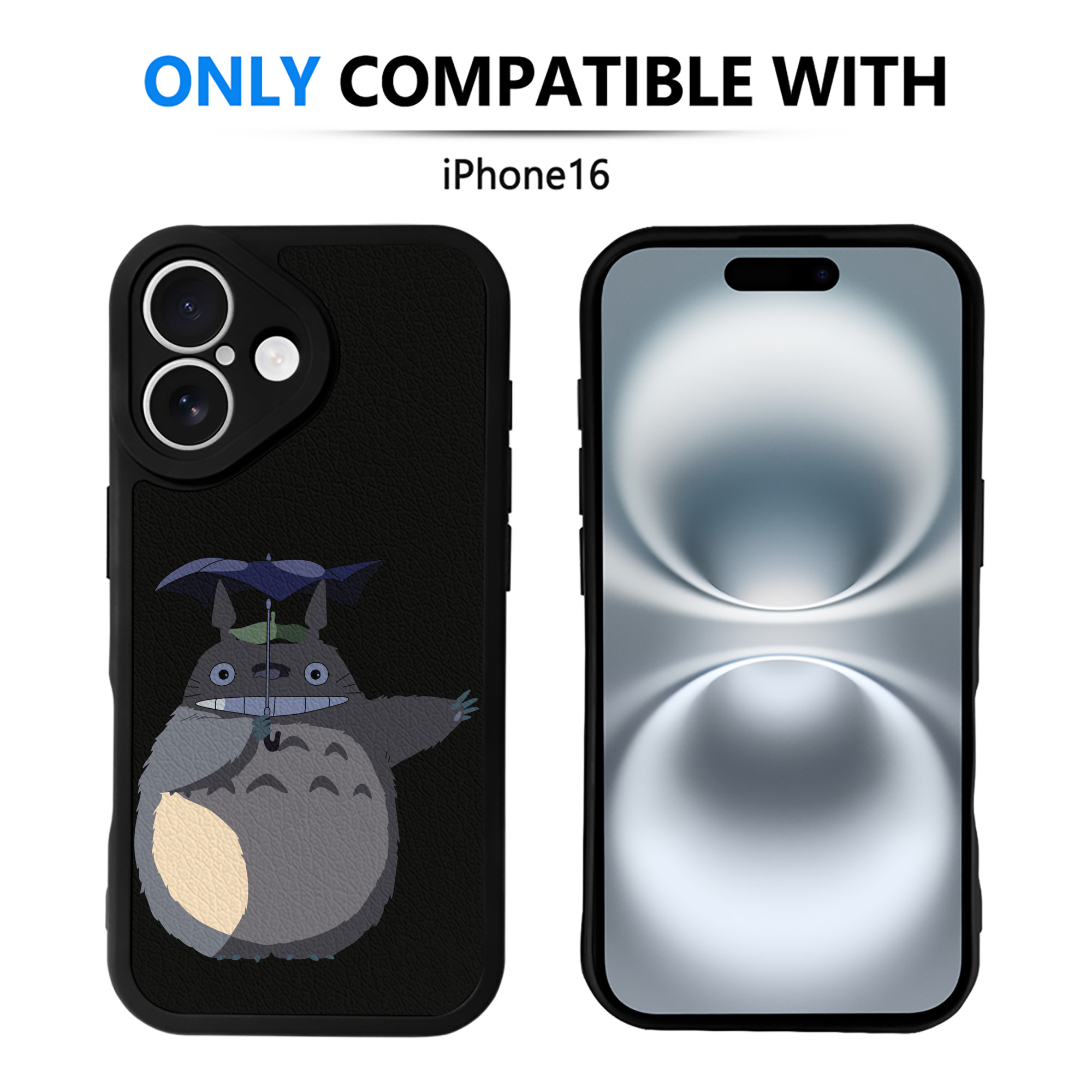 （画像用） となりのトトロ 草壁メイ 草壁サツキ My Neighbor Totoro Satsuki Kusakabe Mei Kusakabe 【iPhone 16シリーズ対応】シリコンスマホケース（レザー調） 材質：シリコン